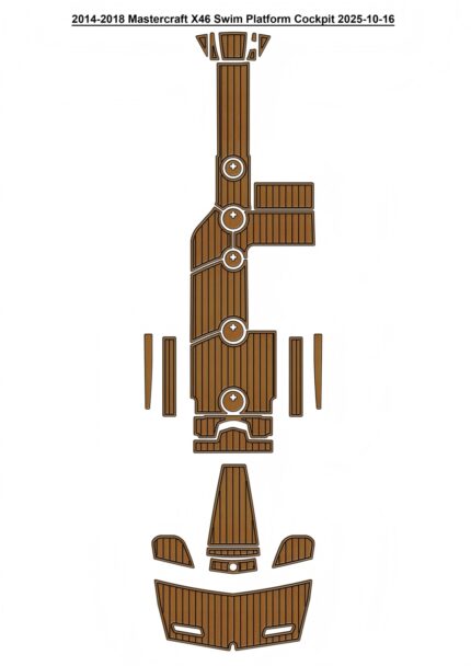 2014-2018 Mastercraft X46 Swim Platform Cockpit Pad Boat EVA Foam Teak Floor Mat