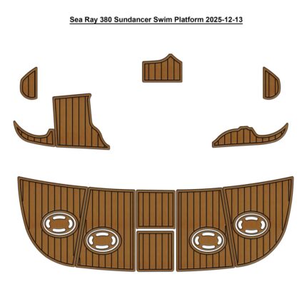 Sea Ray 380 Sundancer Swim Platform Pad Boat EVA Foam Faux Teak Deck Floor Mat SeaDek Gatorstep Style Self Adhesive