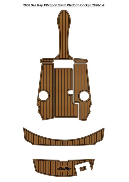 2006 Sea Ray 195 Sport Swim Platform Cockpit Pad Boat EVA Foam Faux Teak Deck Floor Mat