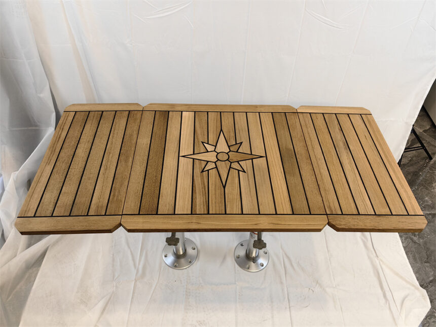 Folding Teak Table Top 830/415X392,965/485X500,1250/625X600mm Star ...