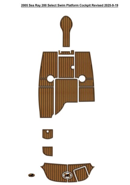 2005 Sea Ray 200 Select Swim Platform Cockpit Pad Boat EVA Teak Deck Floor Mat Seadek MarineMat Gatorstep Style Self Adhesive