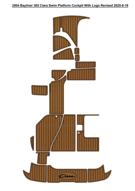 2004 Bayliner 305 Ciara Swim Platform Cockpit Pad Boat EVA Foam Faux Teak Deck Floor Mat SeaDek MarineMat Gatorstep Style Self Adhesive