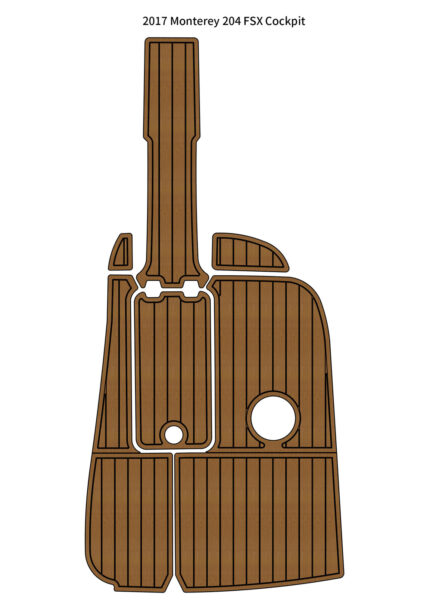 2017 Monterey 204 FSX Cockpit Pad Boat EVA Foam Faux Teak Flooring Mat SeaDek Marine Mat Gatorstep Style Self Adhesive