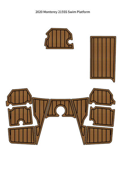2020 Monterey 215SS Swim Platform Boat EVA Foam Teak Deck Floor Pad Mat Flooring SeaDek Marine Mat Gatorstep Style Self Adhesive