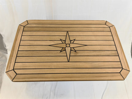 Boat Rectangular Teak Table Top 580x900mm 22.8x35.4 inch Square Corner Marine Yacht RV TT6090