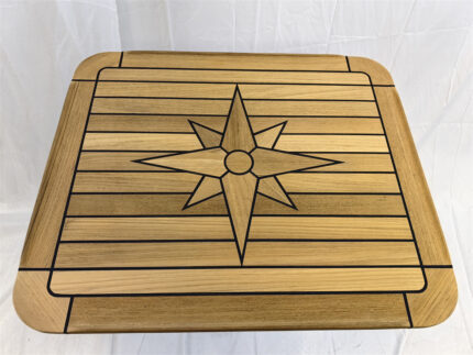 Boat Rectangular Teak Table Top Round Corner 585x690mm 23x27.2 inch Marine Yacht TTR6070