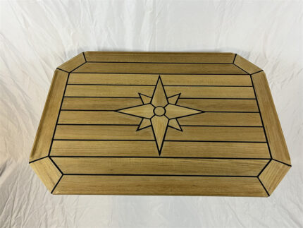 Boat Rectangular Solid Teak Table Top 510x750mm,20.0x29.5 inch Square Corner Marine Yacth RV TT5075