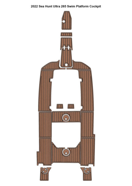 2022 Sea Hunt Ultra 265 Swim Platform Cockpit Boat EVA Foam Faux Teak Deck Floor Mat Pad SeaDek MarineMat Style Self Adhesive