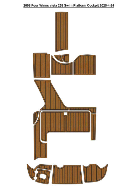 2008 Four Winns Vista 258 Swim Platform Cockpit Boat EVA Foam Faux Teak Deck Floor Mat SeaDek MarineMat Gatorstep Style Self Adhesive