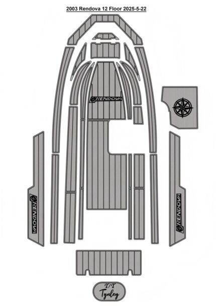 2003 Rendova 12 Floor Pad Boat EVA Foam Faux Teak Deck Floor  Mat SeaDek MarineMat Gatorstep Style Self Adhesive