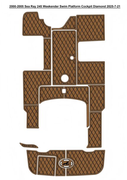 2000-2005 Sea Ray 245 Weekender Swim Platform Cockpit Pad Boat EVA Teak Deck Floor Mat SeaDek MarineMat Gatorstep Style