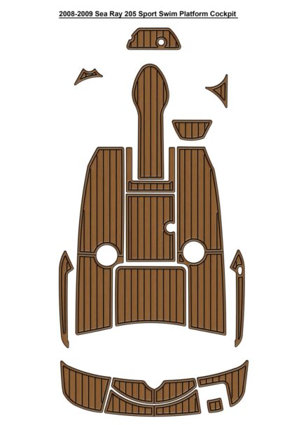 2008-2009 Sea Ray 205 Sport Swim Platform Cockpit Pad Boat EVA Teak Deck Floor Mat SeaDek MarineMat Gatorstep Style