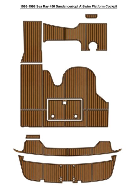 1996-1998 Sea Ray 450 Sundancer(opt A)Swim Platform Cockpit Pad Boat EVA Teak Deck Floor Mat SeaDek MarineMat Gatorstep Style