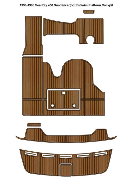 1996-1998 Sea Ray 450 Sundancer(opt B)Swim Platform Cockpit Pad Boat EVA Teak Deck Floor Mat SeaDek MarineMat Gatorstep Style