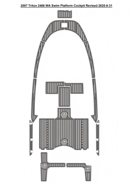 2007 Triton 2486 WA Swim Platform Cockpit Pad Boat EVA Foam Teak Deck Floor SeaDek MarineMat Gatorstep Style Self Adhesive