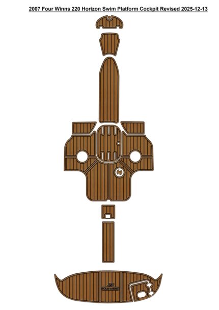 2007 Four Winns 220 Horizon Swim Platform Cockpit Boat EVA Foam Teak Floor Pad SeaDek MarineMat Gatorstep Style Self Adhesive