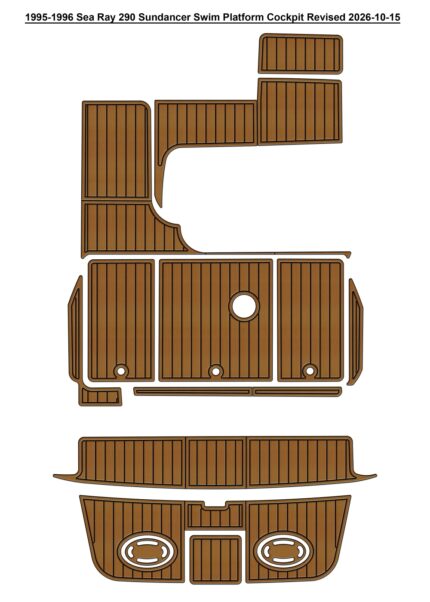 1995-1996 Sea Ray 290 Sundancer Swim Platform Cockpit Pad Boat EVA Foam Faux Teak Deck Floor Mat SeaDek MarineMat Gatorstep Style Self Adhesive