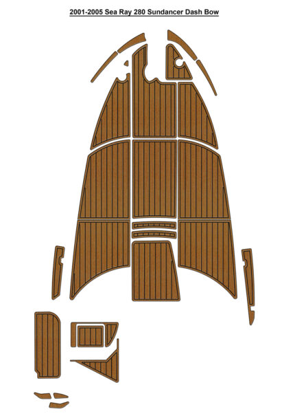 2001-2005 Sea Ray 280 Sundancer Dash Bow Pad Boat EVA Foam Faux Teak Deck Floor Mat SeaDek MarineMat Gatorstep Style