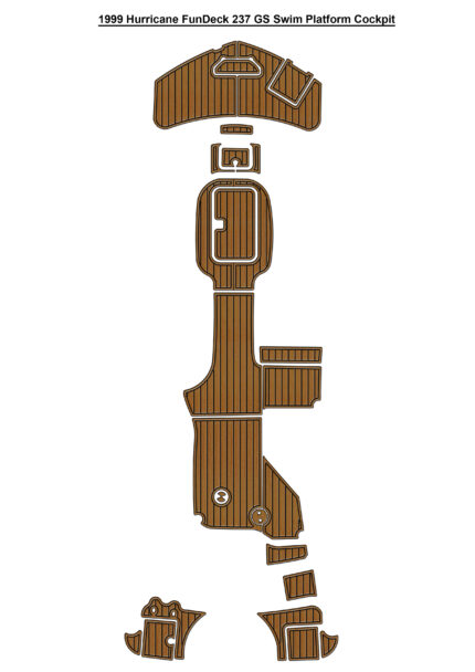 1999 Hurricane FunDeck 237 GS Swim Platform Cockpit Pad Boat EVA Foam Teak Deck Flooring Self Adhesive