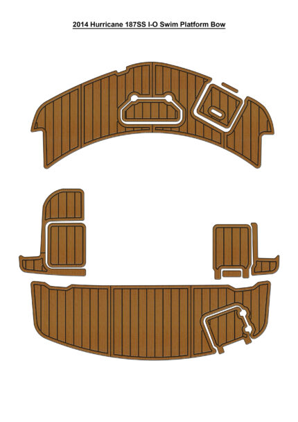 2014 Hurricane 187SS I-O Swim Platform Bow Pad Boat EVA Foam Teak Deck Flooring Self Adhesive