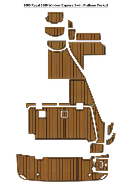2005 Regal 2860 Window Express Swim Platform Cockpit Pad Boat EVA Foam Fuax Teak Deck Floor Mat Seadek MarineMat Gatorstep Style Self Adhesive