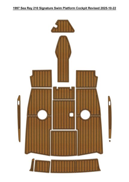 1997 Sea Ray 210 Signature Swim Platform Cockpit Pad Boat EVA Teak Deck Floor Mat SeaDek MarineMat Gatorstep Style Adhesive