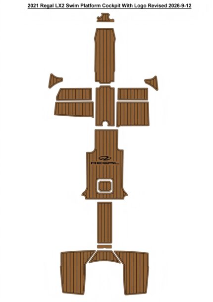2021 Regal LX2 Swim Platform Cockpit Pad Boat EVA Foam Teak Deck Floor SeaDek MarineMat Gatorstep Style Self Adhesive