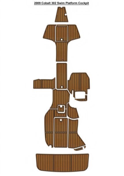 2009 Cobalt 302 Swim Platform Cockpit Pad Boat EVA Teak Deck Floor Mat SeaDek MarineMat Style Self Adhesive