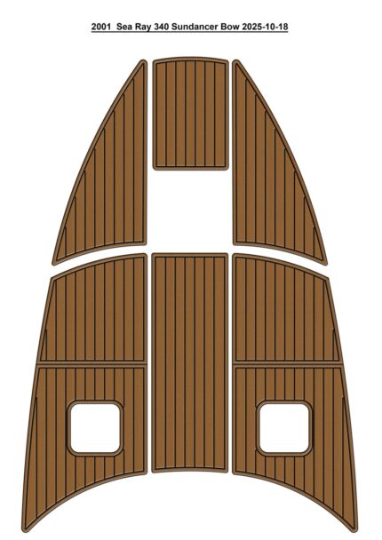 2000-2003 Sea Ray 340 Sundancer Bow Pad Boat EVA Foam Fuax Teak Deck Floor Mat Seadek MarineMat Gatorstep Style Self Adhesive