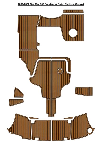 2006-2007 Sea Ray 380 Sundancer Swim Platform Cockpit Boat EVA Faux Flooring Pad Mat SeaDek MarineMat Gatorstep Style Self Adhesive