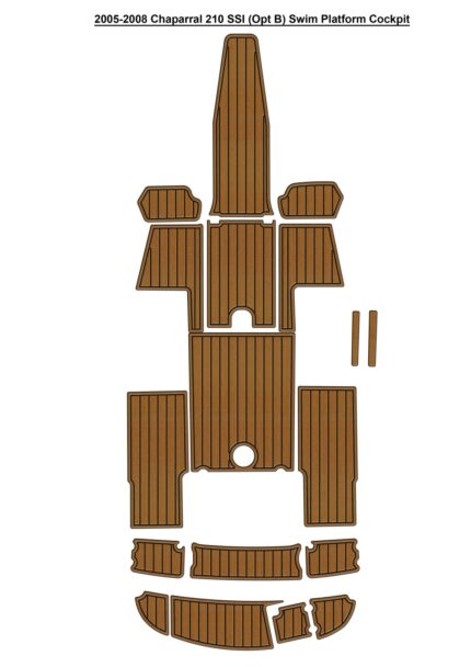 2005-2008 Chaparral 210 SSI (Opt B) Swim Platform Cockpit Pad Boat EVA Foam Faux Teak Deck Floor Mat SeaDek Gatorstep Style Self Adhesive
