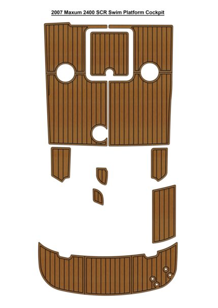 2007 Maxum 2400 SCR Swim Platform Cockpit Boat EVA Faux Flooring Pad Mat SeaDek MarineMat Gatorstep Style Self Adhesive