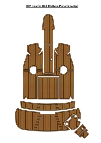 2007 Glastron GLX 185 Swim Platform Cockpit Pad Boat EVA Foam Faux Teak Deck Floor Mat SeaDek Gatorstep Style Self Adhesive