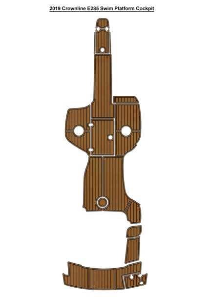 2019 Crownline E285 Swim Platform Cockpit Pad Boat EVA Foam Faux Teak Deck Floor Mat SeaDek Gatorstep Style Self Adhesive