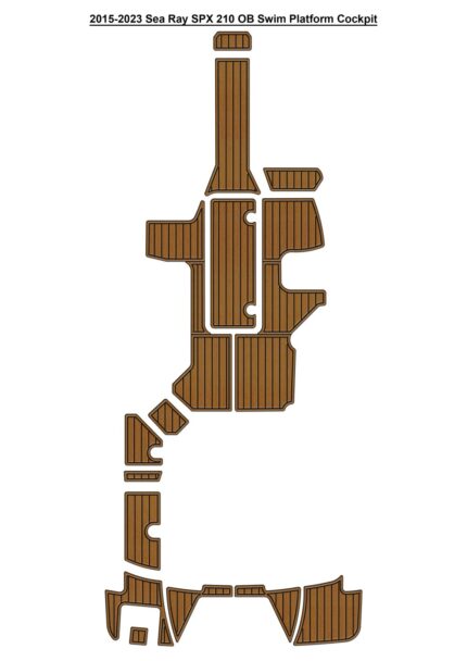 2015-2023 Sea Ray SPX 210 OB Swim Platform Cockpit Pad Boat EVA Foam Faux Teak Deck Floor Mat SeaDek Gatorstep Style Self Adhesive