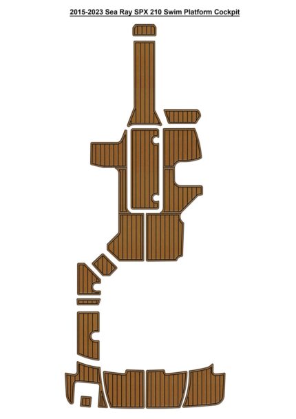 2015-2023 Sea Ray SPX 210 Swim Platform Cockpit Pad Boat EVA Foam Faux Teak Deck Floor Mat SeaDek Gatorstep Style Self Adhesive