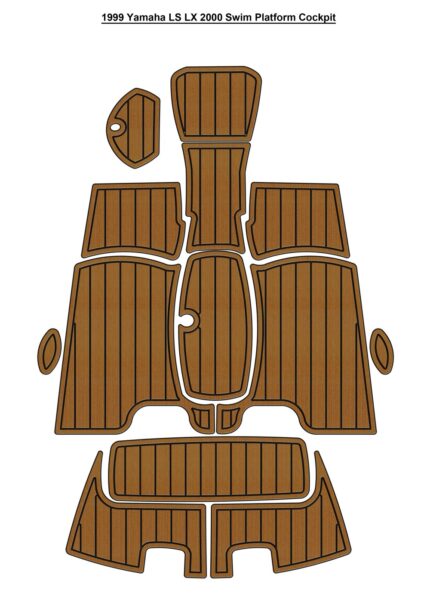 1999 Yamaha LS LX 2000 Swim Platform Cockpit Pad Boat EVA Foam Faux Teak Deck Floor Mat SeaDek Gatorstep Style Self Adhesive