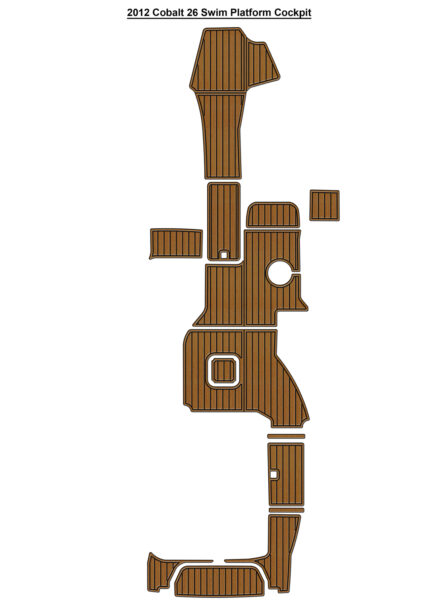 2012 Cobalt 26 Swim Platform Cockpit Pad Boat EVA Foam Faux Teak Deck Floor Mat SeaDek MarineMat Gatorstep Style Self Adhesive