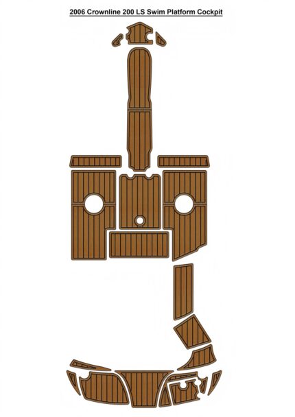 2006 Crownline 200 LS Swim Platform Cockpit Pad Boat EVA Foam Faux Teak Deck Floor Mat SeaDek Gatorstep Style Self Adhesive