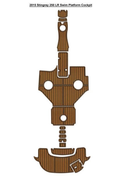 2015 Stingray 250 LR Swim Platform Cockpit Pad Boat EVA Foam Faux Teak Deck Floor Mat SeaDek Gatorstep Style Self Adhesive