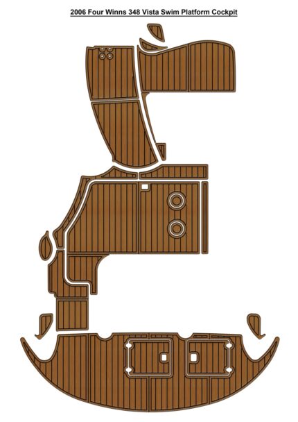 2006 Four Winns 348 Vista Swim Platform Cockpit Pad Boat EVA Foam Faux Teak Deck Floor Mat SeaDek MarineMat Gatorstep Style Self Adhesive