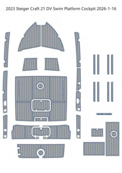 2023 Steiger Craft 21 DV Swim Platform Cockpit Pad Boat EVA Foam Teak Deck Floor Mat SeaDek MarineMat Gatorstep Style Adhesive