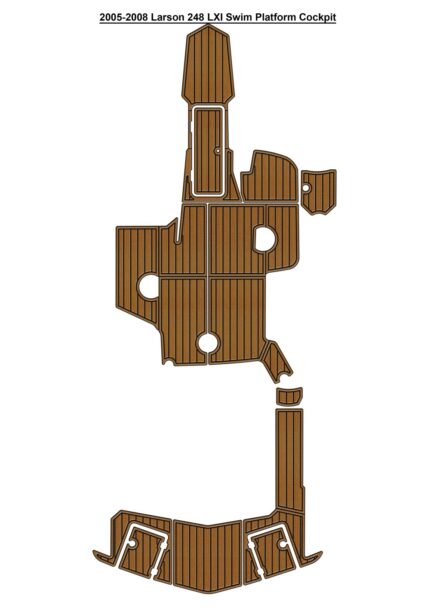 2005-2008 Larson 248 LXI Swim Platform Cockpit Pad Boat EVA Foam Faux Teak Deck Floor Mat SeaDek Gatorstep Style Self Adhesive