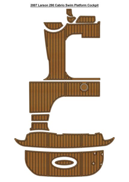 2007 Larson 290 Cabrio Swim Platform Cockpit Pad Boat EVA Foam Faux Teak Deck Floor Mat SeaDek Gatorstep Style Self Adhesive