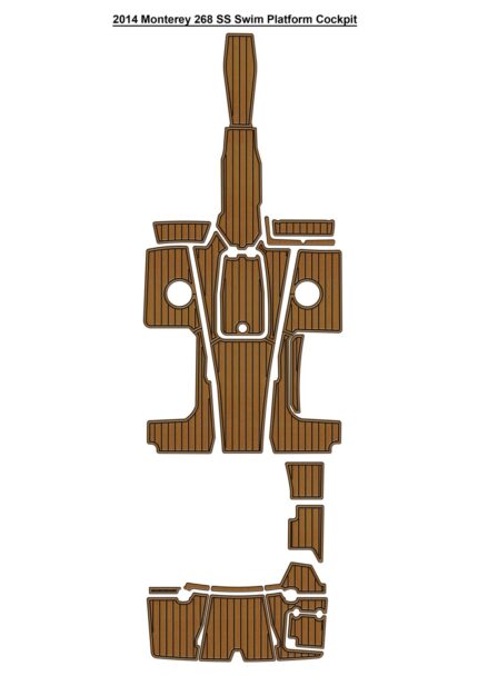 2014 Monterey 268 SS Swim Platform Cockpit Pad Boat EVA Foam Faux Teak Deck Floor Mat SeaDek Gatorstep Style Self Adhesive