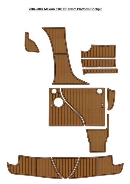 2004-2007 Maxum 3100 SE Swim Platform Cockpit Boat EVA Faux Flooring Pad Mat SeaDek MarineMat Gatorstep Style Self Adhesive