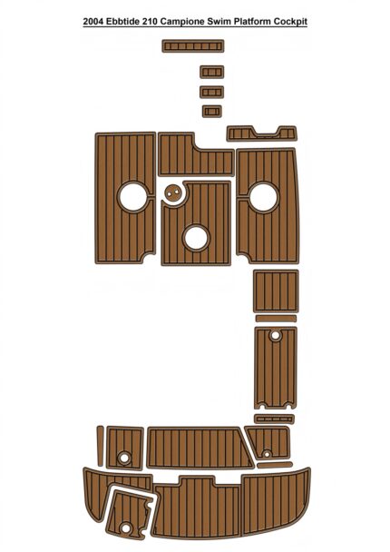 2004 Ebbtide 210 Campione Swim Platform Cockpit Pad Boat EVA Foam Faux Teak Deck Floor Mat SeaDek MarineMat Gatorstep Style Self Adhesive