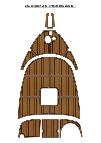 2007 Wellcraft 2600 Dash Foredeck Bow Pad Boat EVA Foam Teak Deck Floor Mat SeaDek MarineMat Style Adhesive