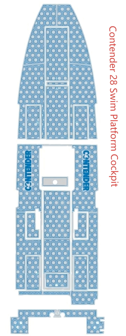 Contender 28 Swim Platform Cockpit Pad Boat EVA Foam Faux Teak Deck Floor Mat SeaDek Style Self Adhesive