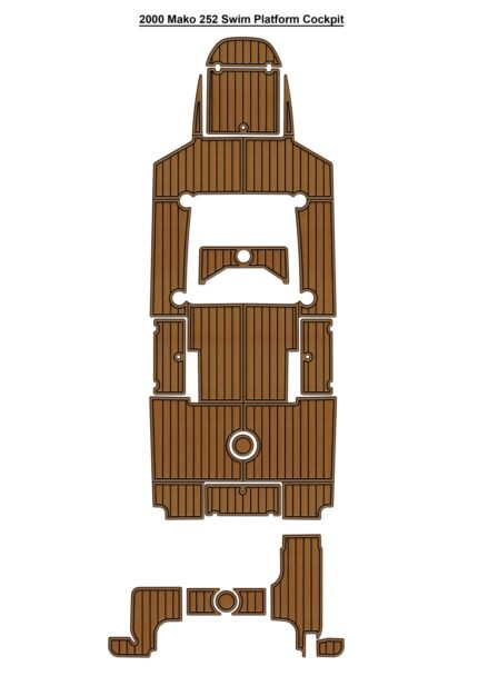 2000 Mako 252 Swim Platform Cockpit Pad Boat EVA Foam Faux Teak Deck Floor Mat SeaDek MarineMat Gatorstep Style Self Adhesive